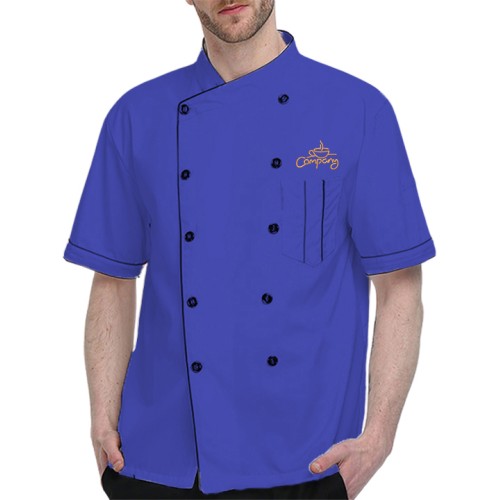 ActiveFit Half Sleeve Blue Chef Coat